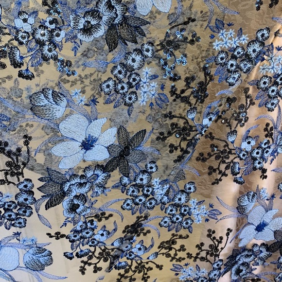 Belle BADGLEY MISCHKA 💙floral embroiled dress size 6 - Picture 8 of 10